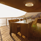 Mantra Indonesia Mini Ceiling Fan & Dimmable LED Light Beige Rattan 5 Years Warranty. Remote Controlled.