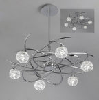 Mantra Maremagnum Telescopic Semi Flush Convertible 6 Light G9 Polished Chrome