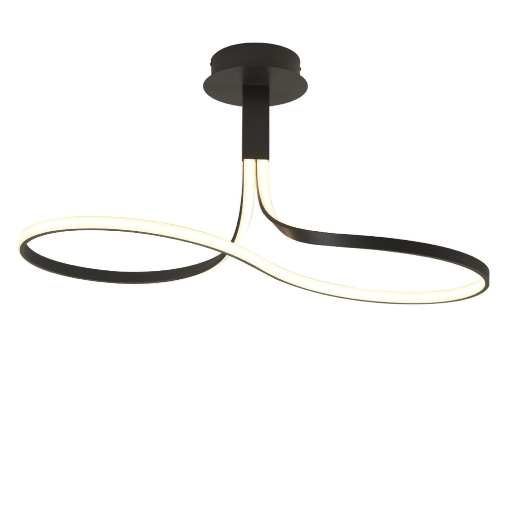 Mantra Nur Brown Oxide Semi-Flush Ceiling Fitting 40W LED Frosted Acrylic Brown Oxide