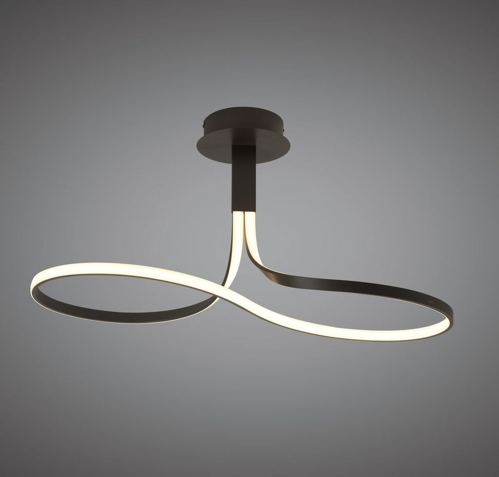Mantra Nur Brown Oxide Semi-Flush Ceiling Fitting 40W LED Frosted Acrylic Brown Oxide