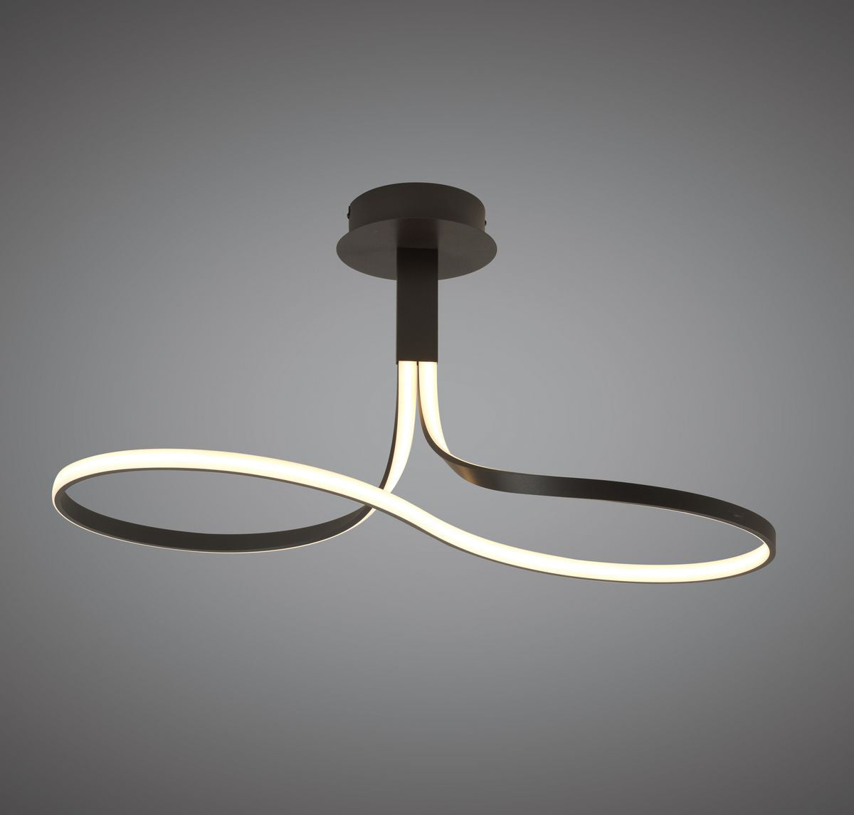 Mantra Nur Brown Oxide Semi-Flush Ceiling Fitting 40W LED Frosted Acrylic Brown Oxide