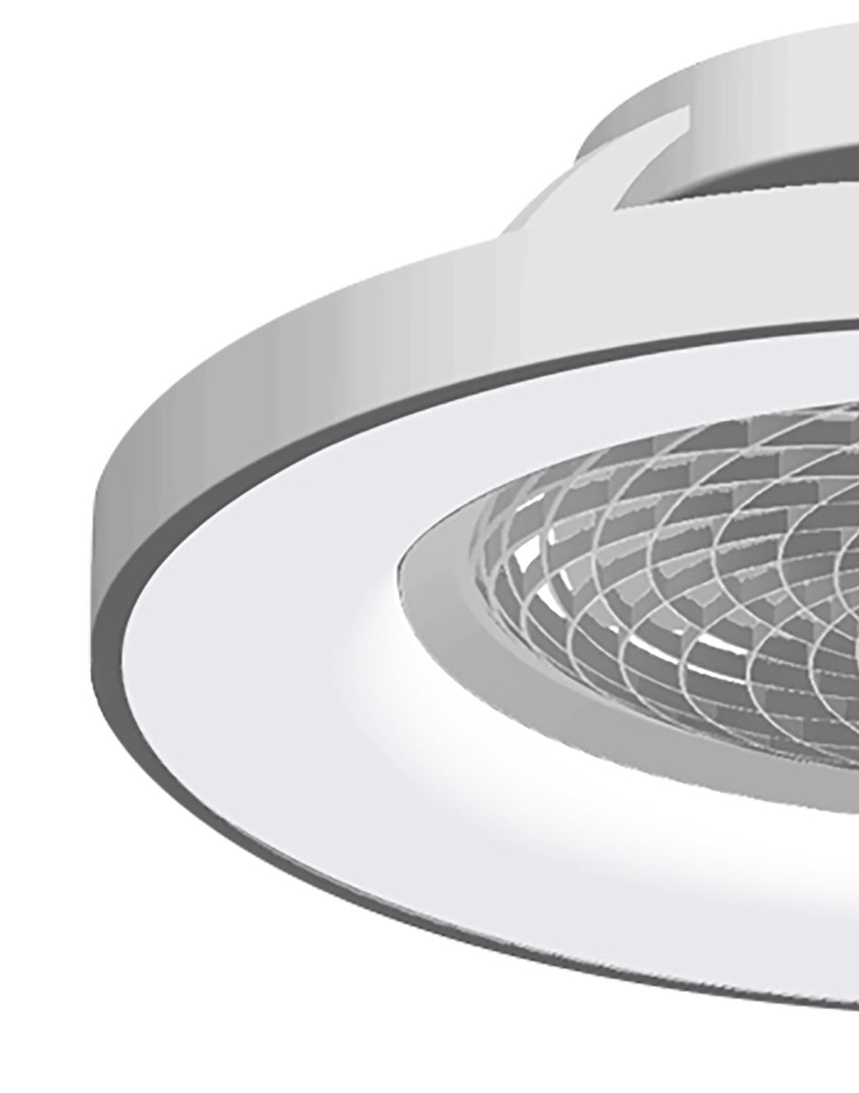 Mantra Tibet Ceiling Fan & Dimmable LED Light White and Silver. 5 Years Warranty. Remote Control, App, Alexa/Google Voice Control