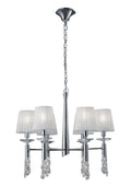 Mantra Tiffany Pendant Fitting 12 Light Polished Chrome White Shades