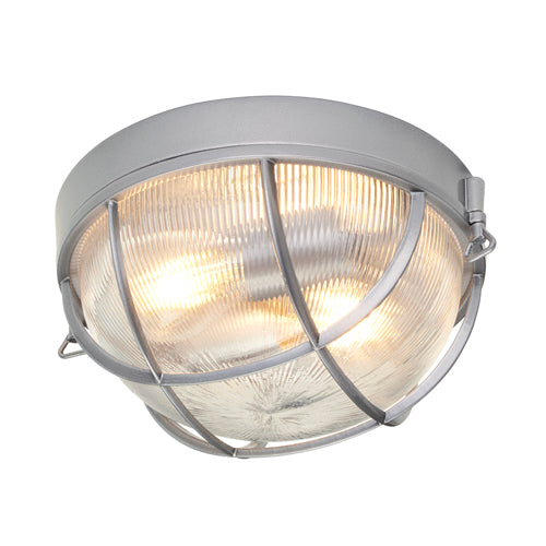 Hinkley Marina 2 Light Outdoor Flush Ceiling Light in Haematite