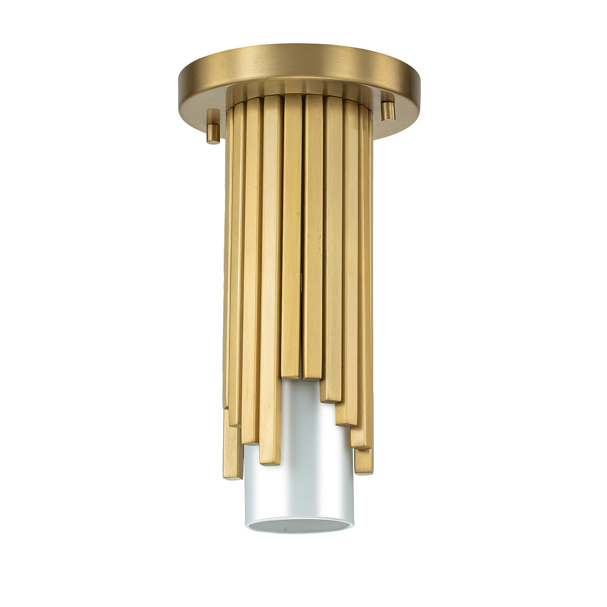 Elstead Marvele Mini Pendant Aged Brass with Opal Glass Shade