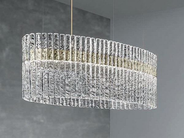 Masiero Vegas LED Glass Bar Pendant Champagne Leaf MAS/VEGAS-S-OV-120