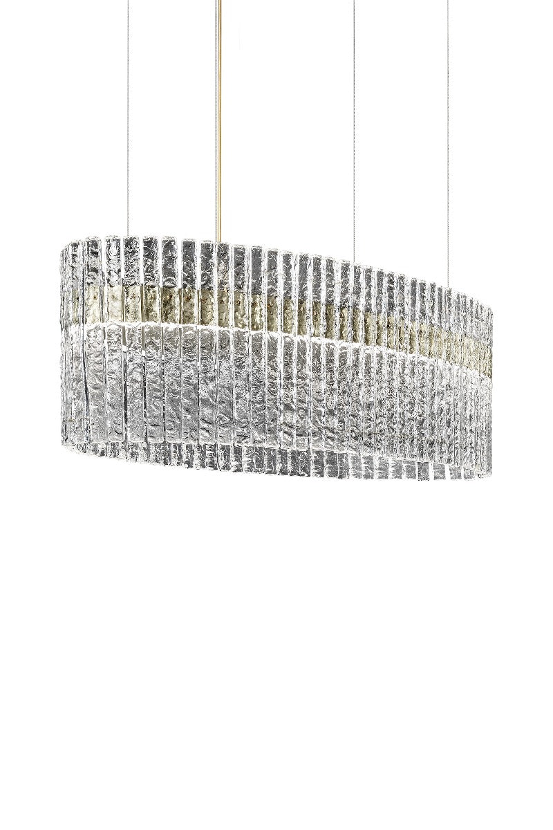 Masiero Vegas LED Glass Bar Pendant Champagne Leaf MAS/VEGAS-S-OV-120