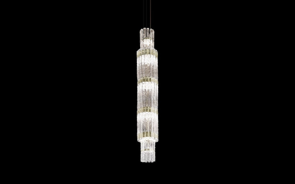 Masiero Vegas LED Glass Chandelier Champagne Leaf MAS/VEGAS-S-VRT-180