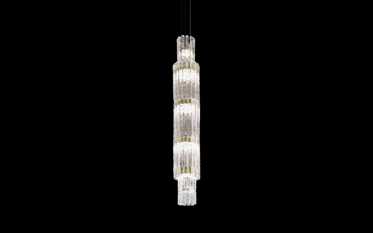 Masiero Vegas LED Glass Chandelier Champagne Leaf MAS/VEGAS-S-VRT-180