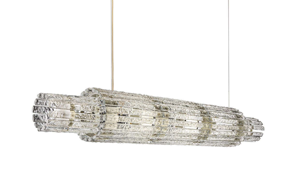 Masiero Vegas LED Glass Linear Bar Pendant Champagne Leaf MAS/VEGAS-BIL-180