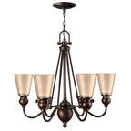 Hinkley Mayflower 6 Light Chandelier in Antique Brass