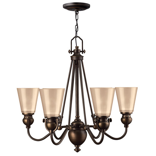 Hinkley Mayflower 6 Light Chandelier in Antique Brass