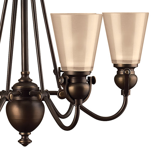 Hinkley Mayflower 6 Light Chandelier in Antique Brass