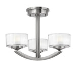 Hinkley Meridian Semi Flush Ceiling Light in Brushed Nickel