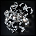 Metal Lux Astro 2 Light Wall Light with Silver Leaf Spiral Glass