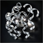 Metal Lux Astro 2 Light Wall Light with Silver Leaf Spiral Glass