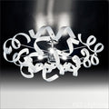 Metal Lux Astro 3 Light Flush Ceiling Light with White Spiral Glass