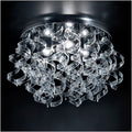 Metal Lux Astro 4 Light Flush Ceiling Light with Clear Spiral Glass