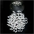 Metal Lux Astro 6 Light Pendant Light with White Spiral Glass