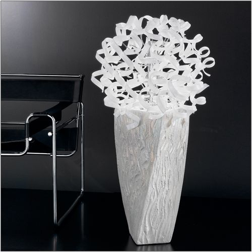 Metal Lux Astro 9 Light Floor Lamp with White Spiral Glass
