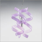 Metal Lux Astro Single Pendant Light with Lilac Spiral Glass