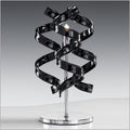 Metal Lux Astro Table Lamp with Black Spiral Glass