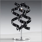 Metal Lux Astro Table Lamp with Black Spiral Glass