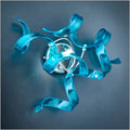 Metal Lux Astro Wall Light with Blue Spiral Glass