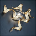 Metal Lux Astro Wall Light with Gold Leaf Spiral Glass