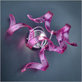 Metal Lux Astro Wall Light with Magenta Spiral Glass