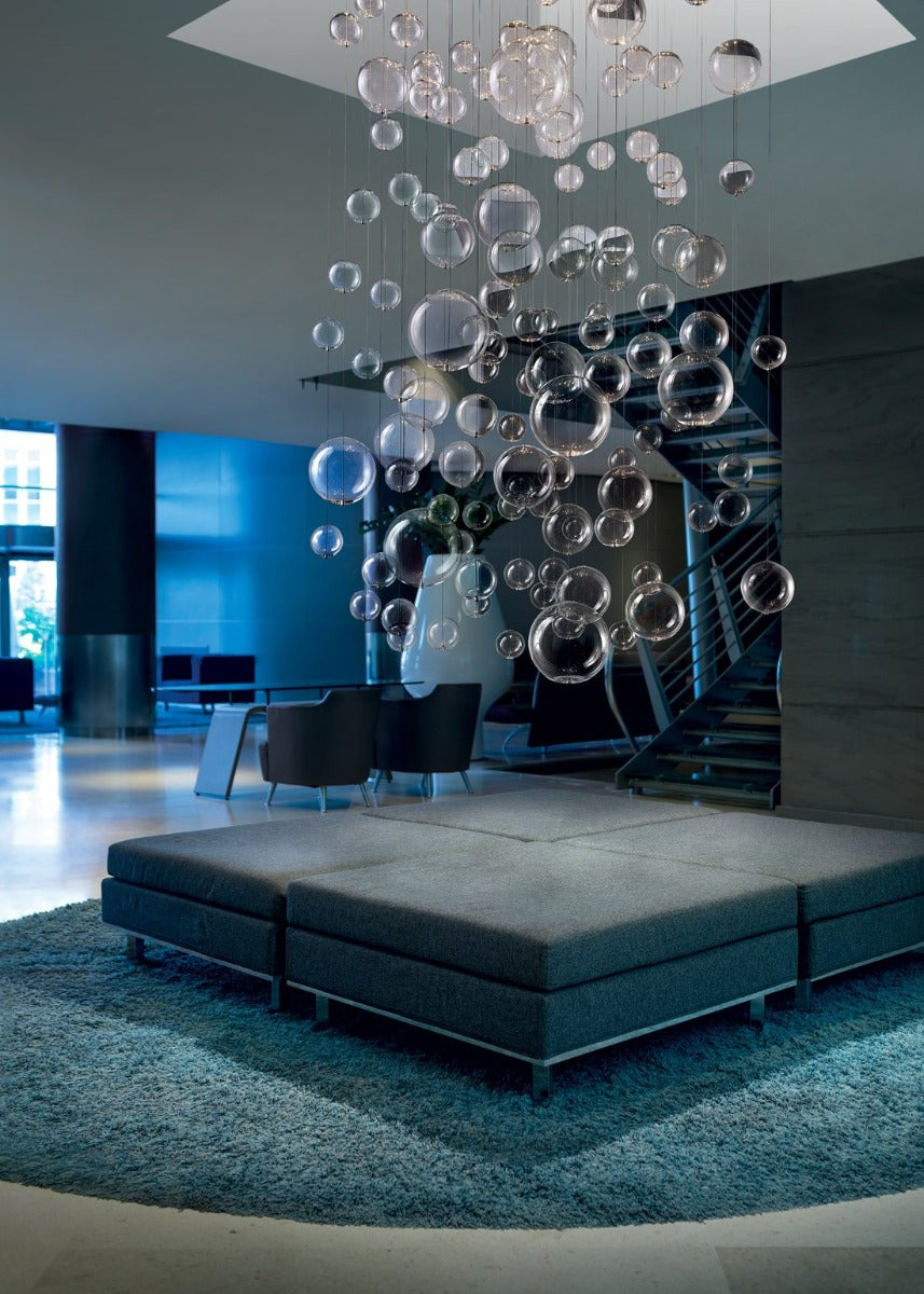 Metal Lux Bolero Ceiling Light in Polished Chrome with Clear Bubble Glass