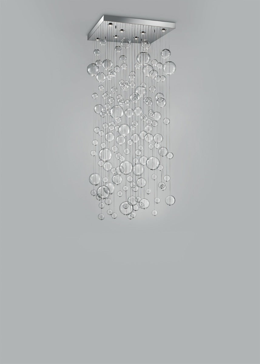 Metal Lux Bolero Ceiling Light in Polished Chrome with Clear Bubble Glass