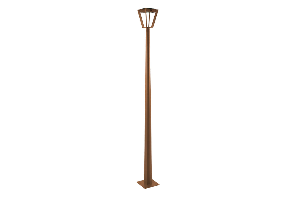 Metro 500lm Solar & Rechargeable Lamppost 200 cm - Corten Aluminium