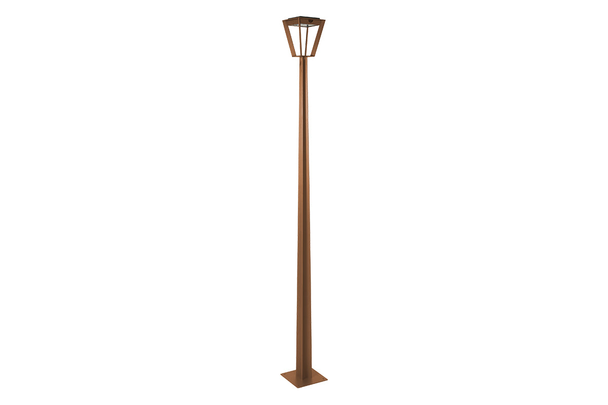 Metro 500lm Solar & Rechargeable Lamppost 200 cm - Corten Aluminium