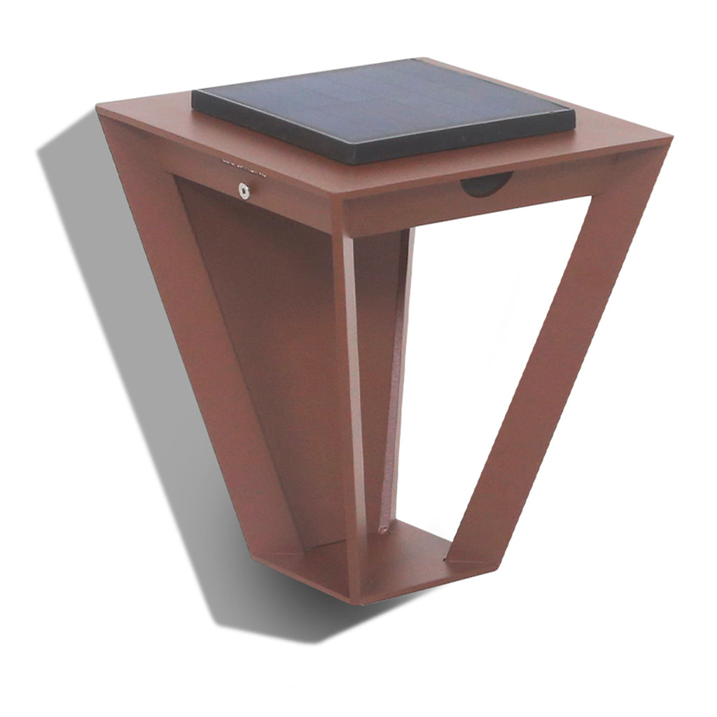 Metro 500lm Solar & Rechargeable Wall Light - Corten Aluminium with Motion Sensor