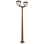 Metro Double-Head Solar & Rechargeable Lamppost 220 cm 2x500lm - Corten Aluminium