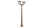 Metro Double-Head Solar & Rechargeable Lamppost 220 cm 2x500lm - Corten Aluminium