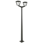 Metro Double-Head Solar & Rechargeable Lamppost 220 cm 2x500lm - Space Grey Aluminium