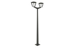 Metro Double-Head Solar & Rechargeable Lamppost 220 cm 2x500lm - Space Grey Aluminium