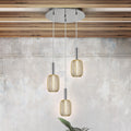 Schuller Micron 3 Light Spiral Pendant Light in Chrome and Gold