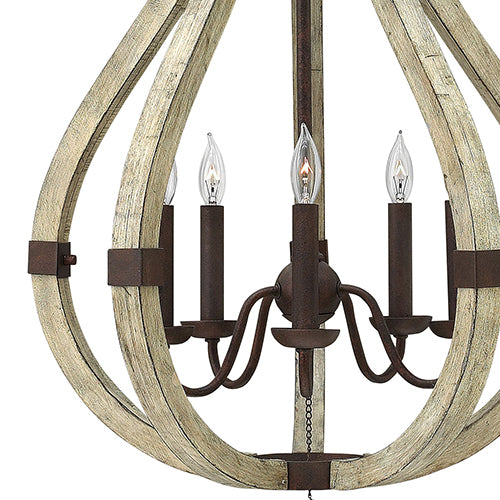 Hinkley Middlefield 5 Light Chandelier in Iron Rust