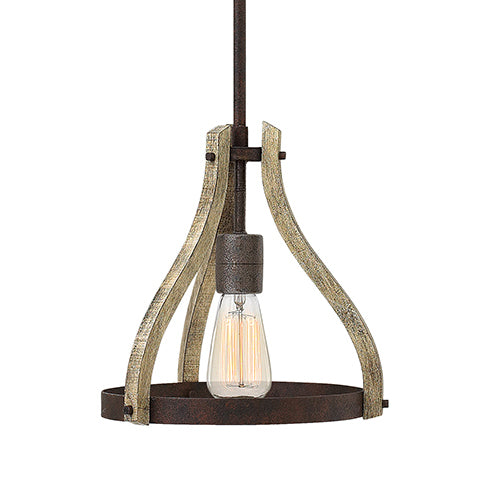 Hinkley Middlefield Mini 1 Light Pendant Light in Iron Rust