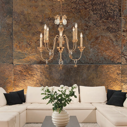 Flambeau Mignon 8 Light Chandelier in Antique Gold