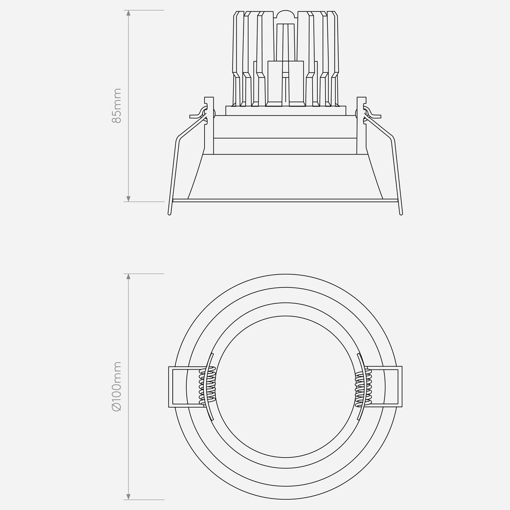 Minima Pro Round Adjustable - Technical Drawing