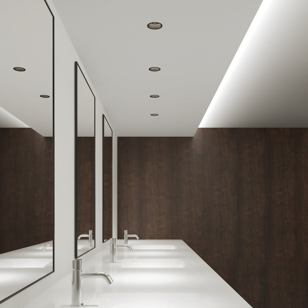 Minima Pro Round Fixed IP65 (4000003) in Matt Black - Insitu Image 1