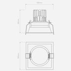 Minima Pro Square Adjustable - Technical Drawing
