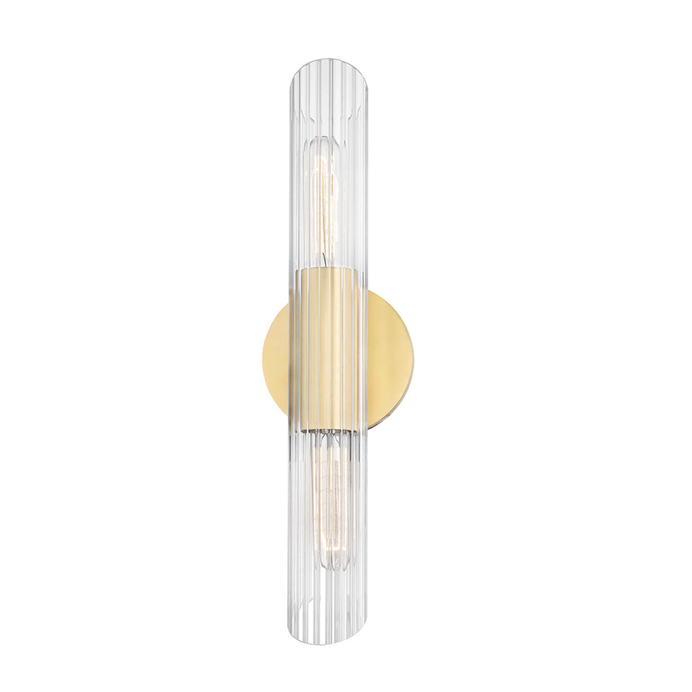 Mitzi Cecily 2 Light Small Wall Light in Aged Brass