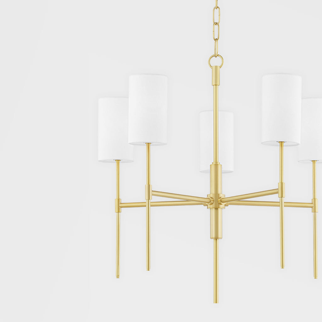 Mitzi Olivia 5 Light Chandelier in Aged Brass