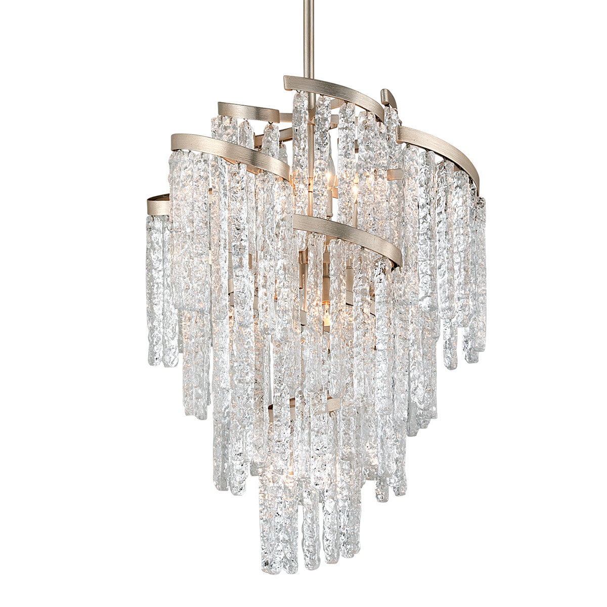 Corbett Mont Blanc 9 Light Pendant Light in Silver Leaf