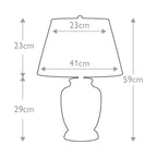 Elstead Morris Small Table Lamp in Black Gold - dimensions